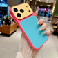Coque de Téléphone Acrylique Dopamine à Blocs de Couleurs Contrastantes