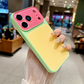 Coque de Téléphone Acrylique Dopamine à Blocs de Couleurs Contrastantes