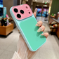 Coque de Téléphone Acrylique Dopamine à Blocs de Couleurs Contrastantes