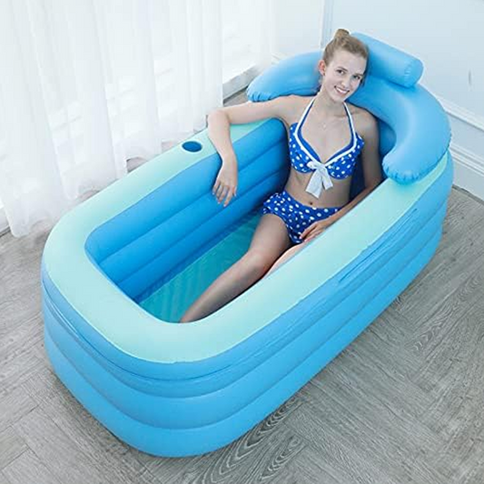🛁🔥 Baignoire gonflable portable pour adultes, légère facile à ranger, bain relaxant utilisable chez soi et en voyage ✨