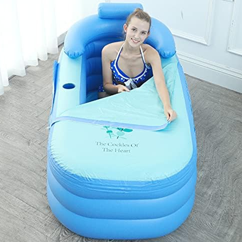 🛁🔥 Baignoire gonflable portable pour adultes, légère facile à ranger, bain relaxant utilisable chez soi et en voyage ✨