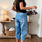 📢 PROMO FLASH 50%👖 Pantalon Jean Court Extensible Femme – Coupe Barrel Décontractée, Taille Mi-Haute, Poches Multiples, 2 Coloris, Tailles S-3XL, Idéal Quotidien ✨