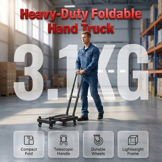 📢📦 PROMO FLASH 50% ! Chariot Pliable 150kg – Roulettes Silencieuses PU, Poignée Télescopique, Verrou Sécurité, Ultra-Compact, Idéal Déménagement & Transport 💪