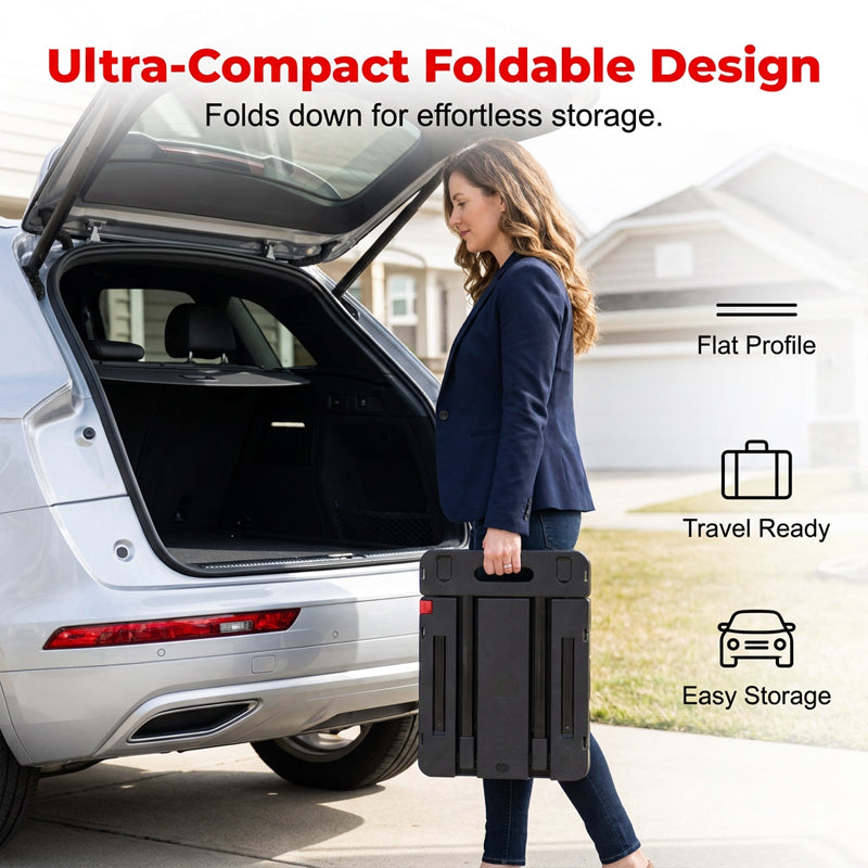 📢📦 PROMO FLASH 50% ! Chariot Pliable 150kg – Roulettes Silencieuses PU, Poignée Télescopique, Verrou Sécurité, Ultra-Compact, Idéal Déménagement & Transport 💪