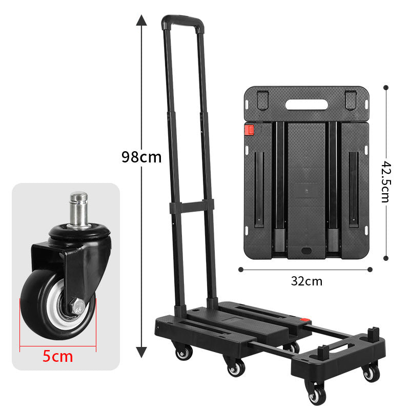 📢📦 PROMO FLASH 50% ! Chariot Pliable 150kg – Roulettes Silencieuses PU, Poignée Télescopique, Verrou Sécurité, Ultra-Compact, Idéal Déménagement & Transport 💪