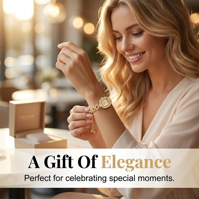 ⏳⌚ PROMO FLASH 50% ! Montre Bracelet Carrée à Quartz Femme – Cordon Coulissant Ajustable, Cristaux Scintillants, 9 Coloris, Idéale Bureau & Soirée ✨