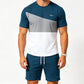 📢📢50% OFF !! ⏰Men Color-Block T-Shirt and Shorts Set