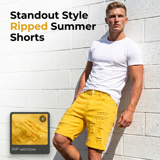 ⏰Short Déchiré Casual Homme Été