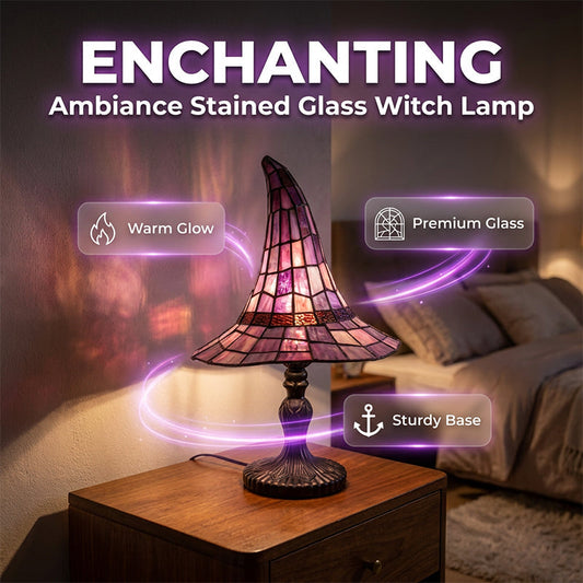 Lampe de sorcière enchantée en verre coloré