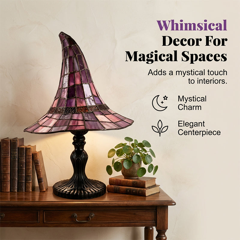 Lampe de sorcière enchantée en verre coloré