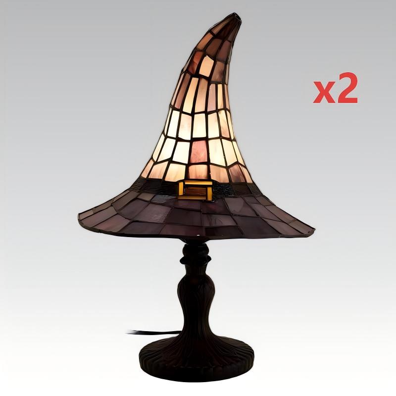 Lampe de sorcière enchantée en verre coloré