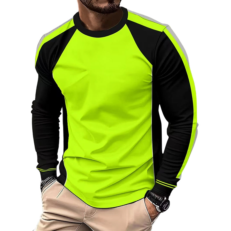 👕 PROMO LIMITÉE 50% DE RÉDUCTION ! ✨ T-Shirt Manches Longues Color Block – Contrasté, Respirant, Coupe Sport 🔥