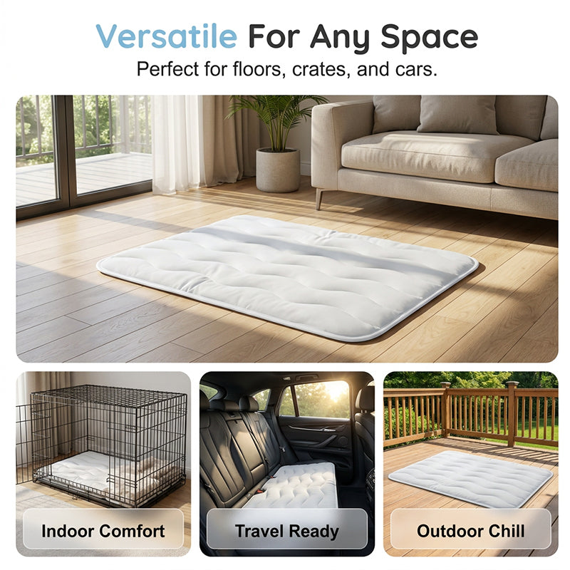 ❄️Tapis rafraîchissant en soie glacée pour animaux – Coussin rafraîchissant d'été pour chiens et chats, respirant et lavable, pour une utilisation intérieure et extérieure, léger et idéal pour les cages et les canapés