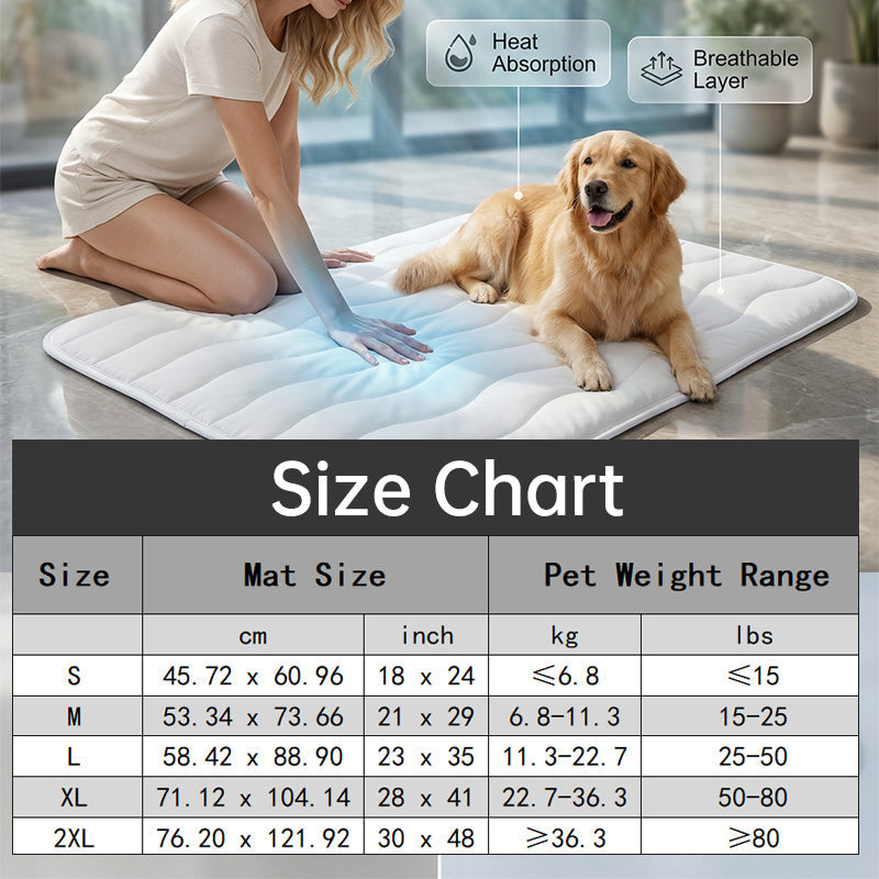 ❄️Tapis rafraîchissant en soie glacée pour animaux – Coussin rafraîchissant d'été pour chiens et chats, respirant et lavable, pour une utilisation intérieure et extérieure, léger et idéal pour les cages et les canapés