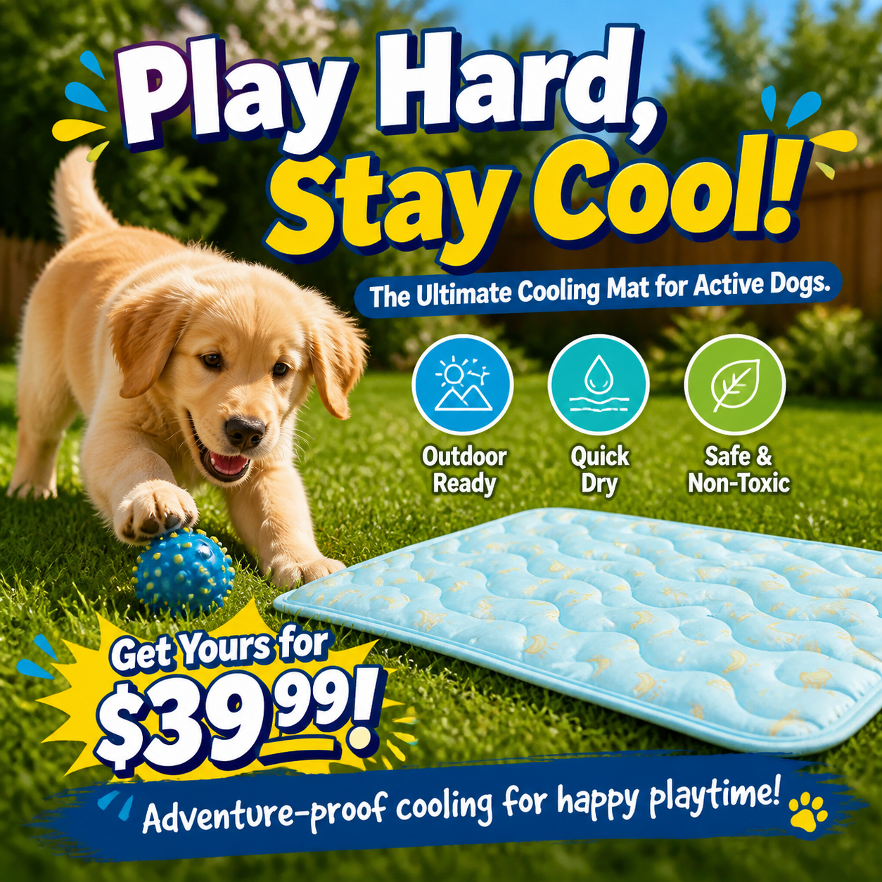 ❄️Tapis rafraîchissant en soie glacée pour animaux – Coussin rafraîchissant d'été pour chiens et chats, respirant et lavable, pour une utilisation intérieure et extérieure, léger et idéal pour les cages et les canapés
