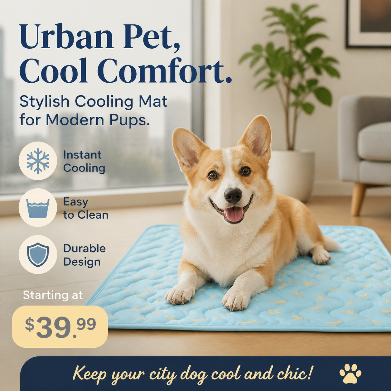 ❄️Tapis rafraîchissant en soie glacée pour animaux – Coussin rafraîchissant d'été pour chiens et chats, respirant et lavable, pour une utilisation intérieure et extérieure, léger et idéal pour les cages et les canapés