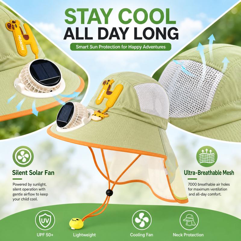 ❄️Chapeau à visière avec protection solaire et ventilateur intégré