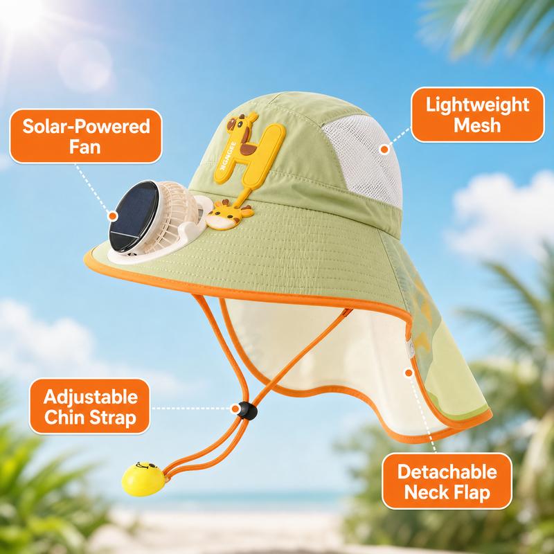 ❄️Chapeau à visière avec protection solaire et ventilateur intégré
