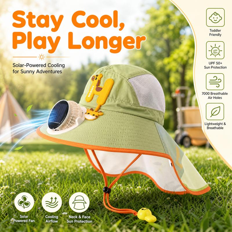 ❄️Chapeau à visière avec protection solaire et ventilateur intégré