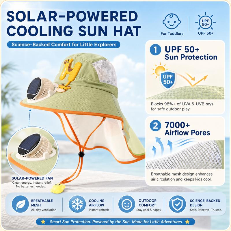 ❄️Chapeau à visière avec protection solaire et ventilateur intégré