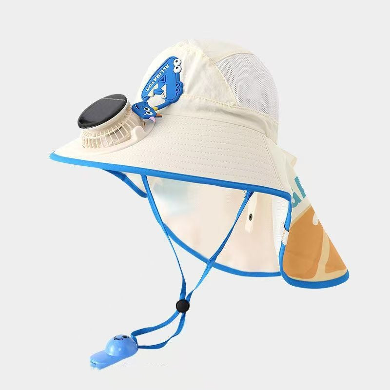 ❄️Chapeau à visière avec protection solaire et ventilateur intégré