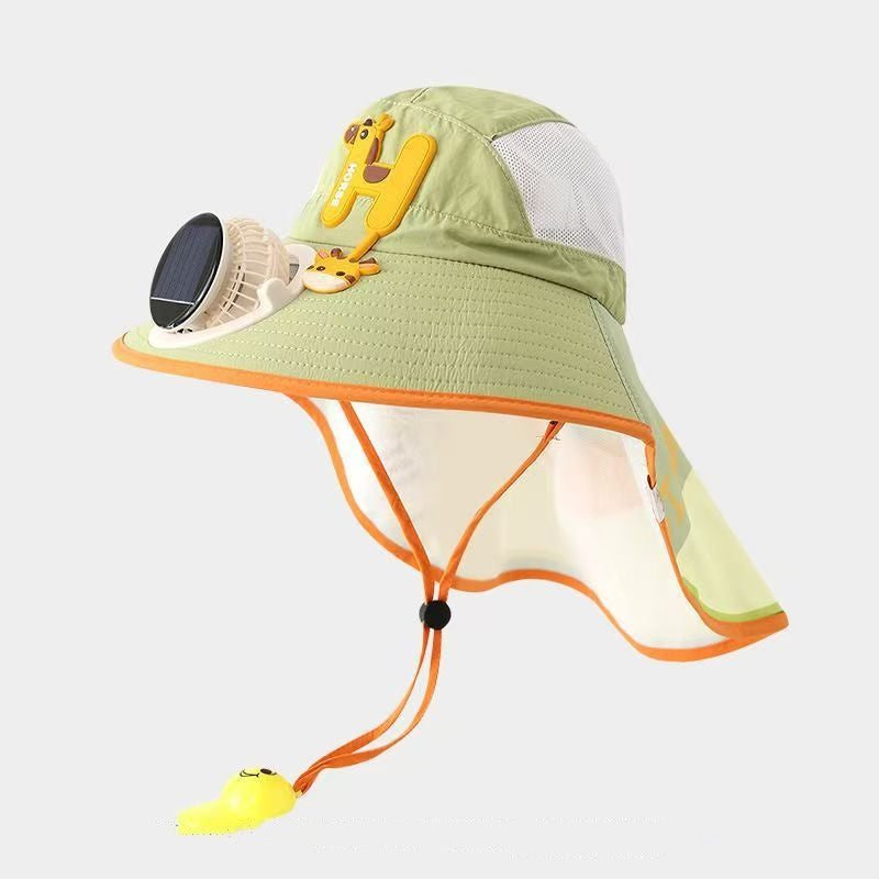 ❄️Chapeau à visière avec protection solaire et ventilateur intégré