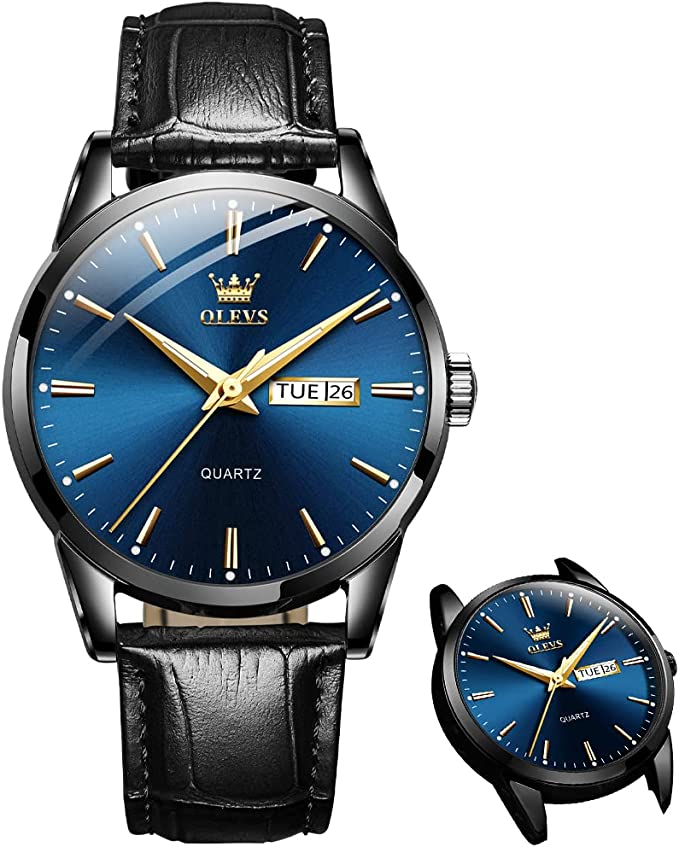 ⌚✨ PROMO -50% ! Montre Homme Classique Cuir – Mouvement Quartz Fiable, Verre Minéral Durci, Aiguilles Lumineuses Dorées, Fenêtre Date, Étanche 30m · 5 Coloris · Cadran 39mm 🎁