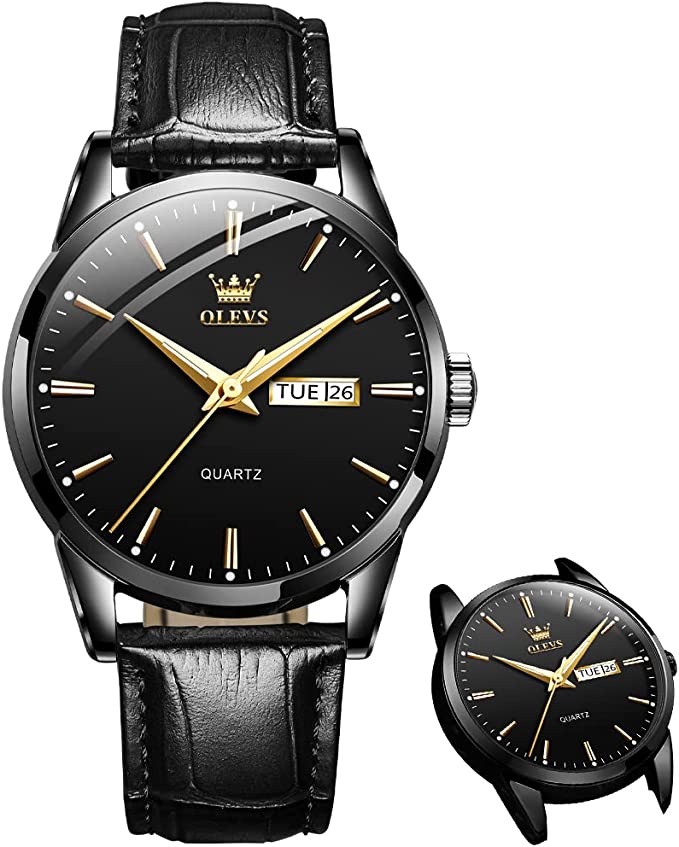 ⌚✨ PROMO -50% ! Montre Homme Classique Cuir – Mouvement Quartz Fiable, Verre Minéral Durci, Aiguilles Lumineuses Dorées, Fenêtre Date, Étanche 30m · 5 Coloris · Cadran 39mm 🎁