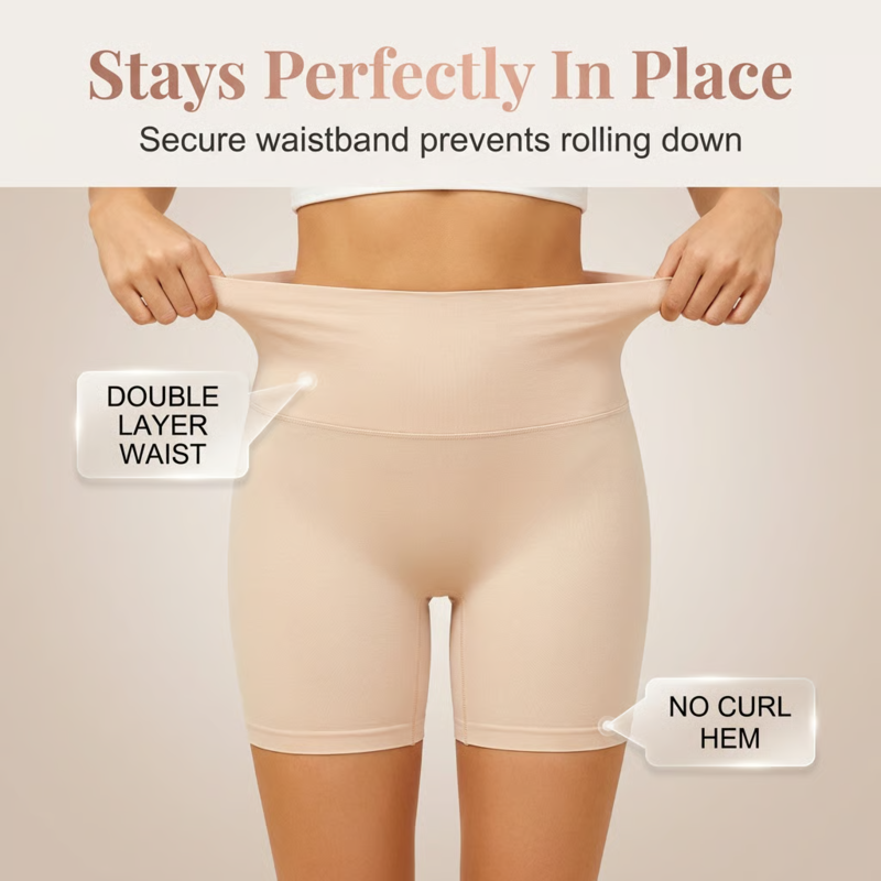 Shorts slip taille haute sans couture pour femme