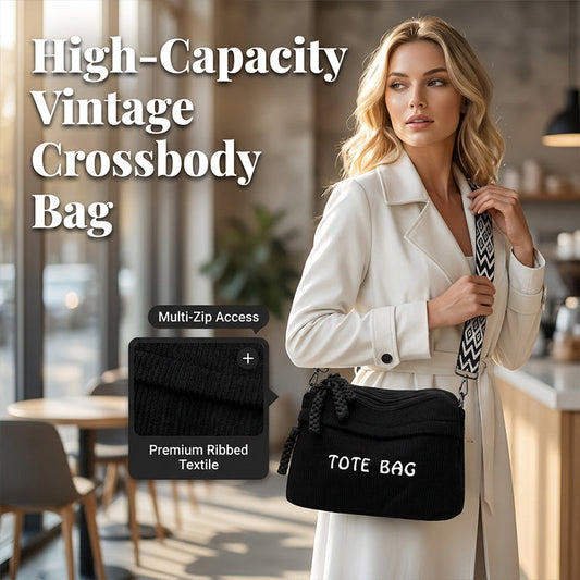 Sac bandoulière vintage grande capacité pour femme