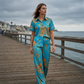 👗 PROMO LIMITÉE 50% DE RÉDUCTION ! ✨ Ensemble Top Manches Courtes & Pantalon Femme – Imprimé Accrocheur, Poches Latérales, Tissu Doux 🌿