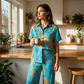 👗 PROMO LIMITÉE 50% DE RÉDUCTION ! ✨ Ensemble Top Manches Courtes & Pantalon Femme – Imprimé Accrocheur, Poches Latérales, Tissu Doux 🌿
