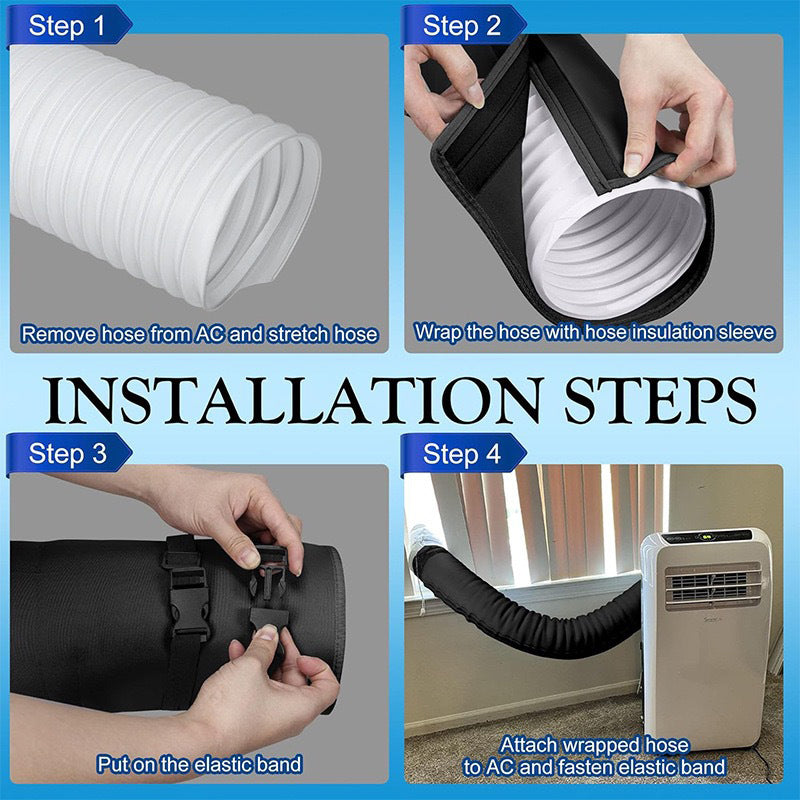 ❄️ PROMO LIMITÉE 50% DE RÉDUCTION ! 🔧 Housse de Tuyau pour Climatiseur Portable – Isolation Premium, Velcro Pratique, Taille Universelle 🏠
