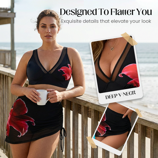 🏖️ PROMO LIMITÉE 50% DE RÉDUCTION ! 🌊 Bikini Froncé à Lacets – Soutien-Gorge Ajustable, Slip Élastique, Coupe Flatteuse ✨