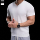 👕☀️ PROMO FLASH 50% ! T-Shirt en Maille Col V Respirant Homme – Léger, Coupe Décontractée, 4 Coloris, Tailles M-XL, Idéal Sport & Quotidien ✨