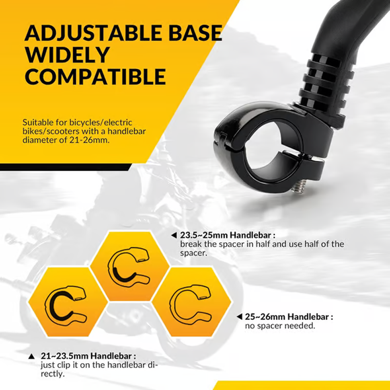 🛡️🚲 PROMO FLASH -50% ! Rétroviseur Grand Angle pour Vélo – Verre Incassable, Support Anti-Vibrations, Rotation 360°, Compatible Guidons 16-31,8mm, Idéal Vélo & Moto