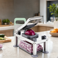 🔪✨ PROMO FLASH 50% ! Hachoir Multifonction 9 Lames avec Bac de Rangement 1650ml – Lames Inox 420, Coupe en Dés & Julienne, Idéal Cuisine Quotidienne