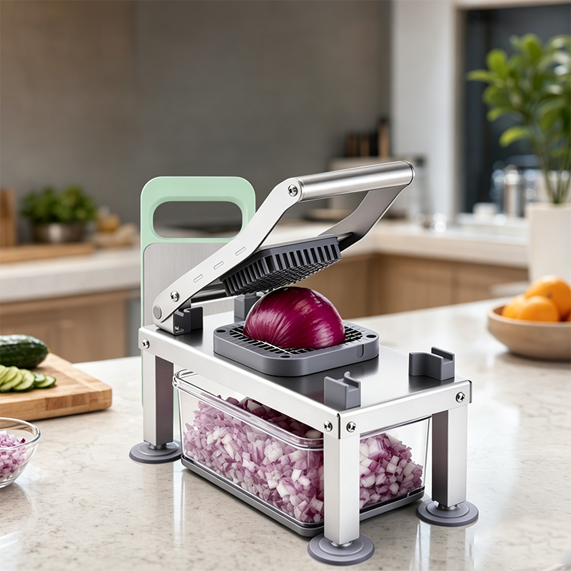 🔪✨ PROMO FLASH 50% ! Hachoir Multifonction 9 Lames avec Bac de Rangement 1650ml – Lames Inox 420, Coupe en Dés & Julienne, Idéal Cuisine Quotidienne