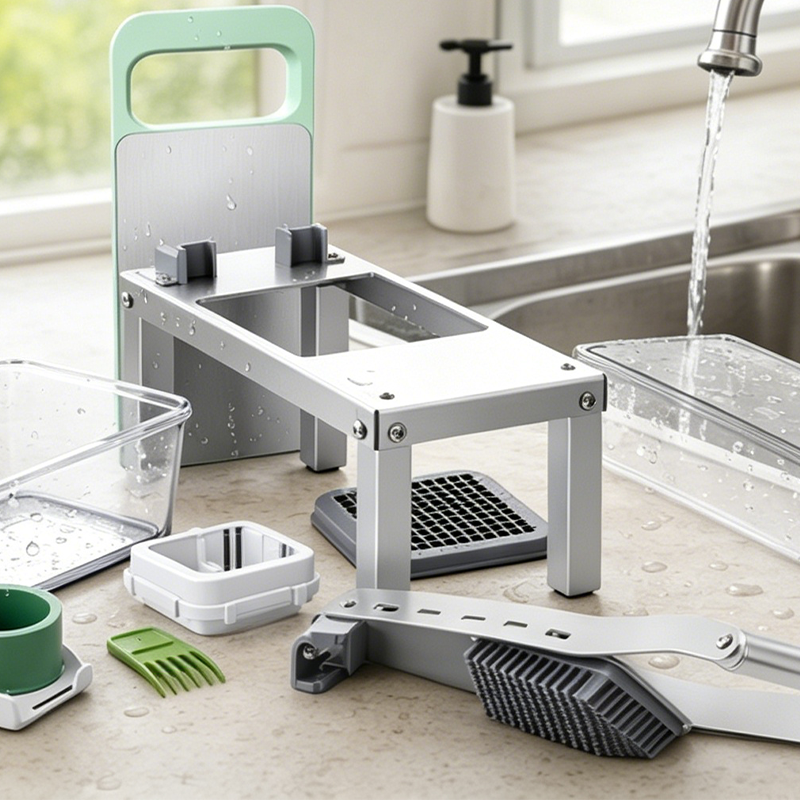 🔪✨ PROMO FLASH 50% ! Hachoir Multifonction 9 Lames avec Bac de Rangement 1650ml – Lames Inox 420, Coupe en Dés & Julienne, Idéal Cuisine Quotidienne