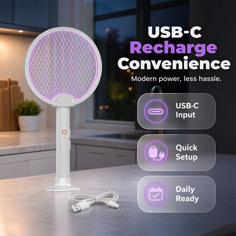 📢📢50% DE RÉDUCTION !! ⏰Tapette à Mouches Électrique Rechargeable 2-en-1