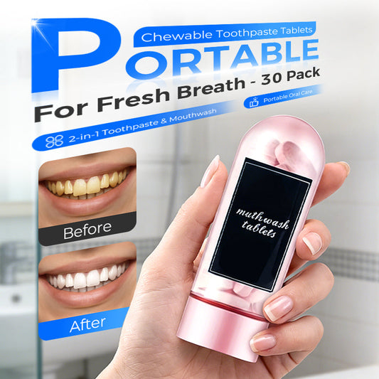 Comprimés de dentifrice à croquer portables pour une haleine fraîche – 30 comprimés
