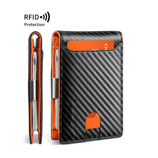 📢💳 PROMO FLASH 50% ! Portefeuille Minimaliste Homme avec Blocage RFID – Cuir Carbone, 11 Emplacements, Clip Acier Inox, Ultra-Slim, Idéal Voyage & Quotidien ✨