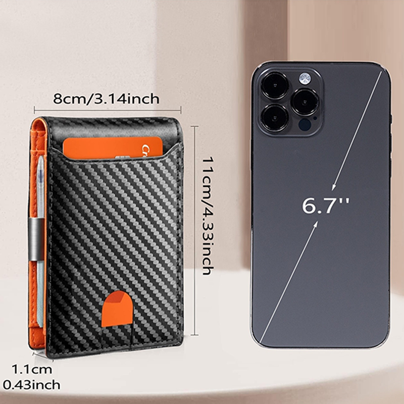 📢💳 PROMO FLASH 50% ! Portefeuille Minimaliste Homme avec Blocage RFID – Cuir Carbone, 11 Emplacements, Clip Acier Inox, Ultra-Slim, Idéal Voyage & Quotidien ✨