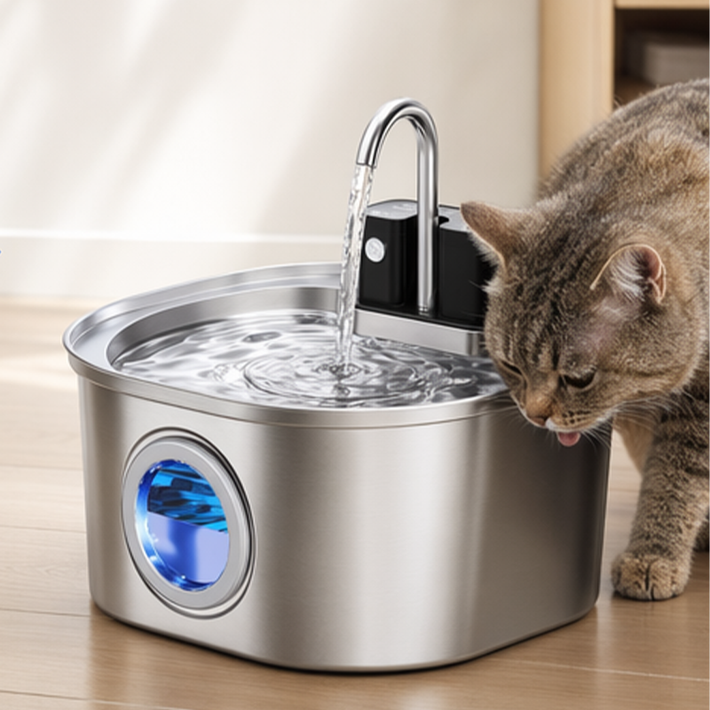 🐾 Soldes 2026 — Plus de 10 000 vendus!💧 Fontaine Eau Inox Chat & Chien – Filtration Intégrée & Silencieuse 🐱