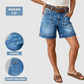 🩳🌸 OFFRE LIMITÉE -50% | Bermuda en Jean Taille Mi-Haute Femme – Denim Stretch Confort, Coupe Flatteuse & Poches Pratiques ✨