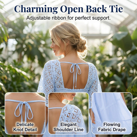 📢📢50% DE RÉDUCTION !! ⏰Robe Smockée à Encolure Carrée pour Femme