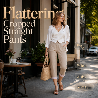 👖 Pantalon femme coupe slim raccourcie – Style casual chic, longueur cheville, silhouette flatteuse ✨🌸