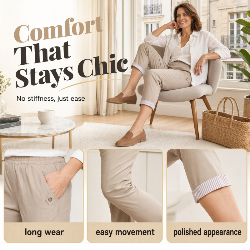 👖 Pantalon femme coupe slim raccourcie – Style casual chic, longueur cheville, silhouette flatteuse ✨🌸