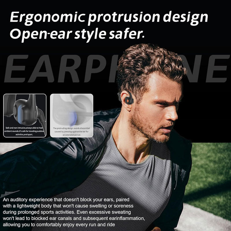 🎧🛒 -50% ! 🔊Casque Open-Ear Léger – Bluetooth 5.3, Micro Dual-DSP & Autonomie 11h.