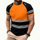 T-shirt de sport haute visibilité pour homme à blocs de couleurs fluorescents